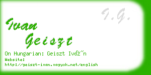 ivan geiszt business card